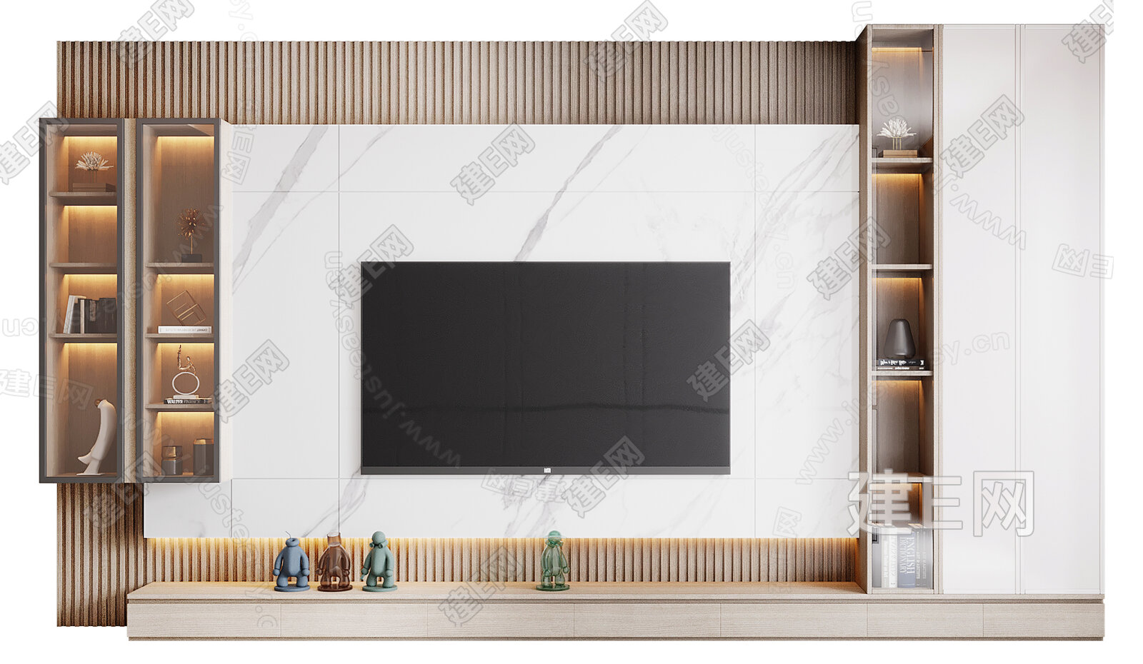 现代电视背景墙3d模型