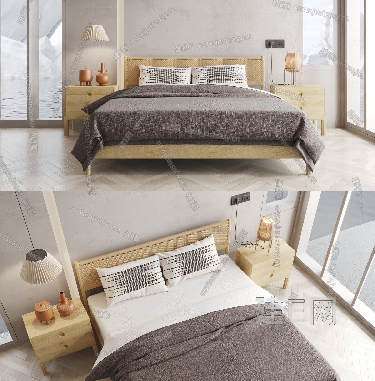 意大利 ALCHYMIA 侘寂风双人床3d模型