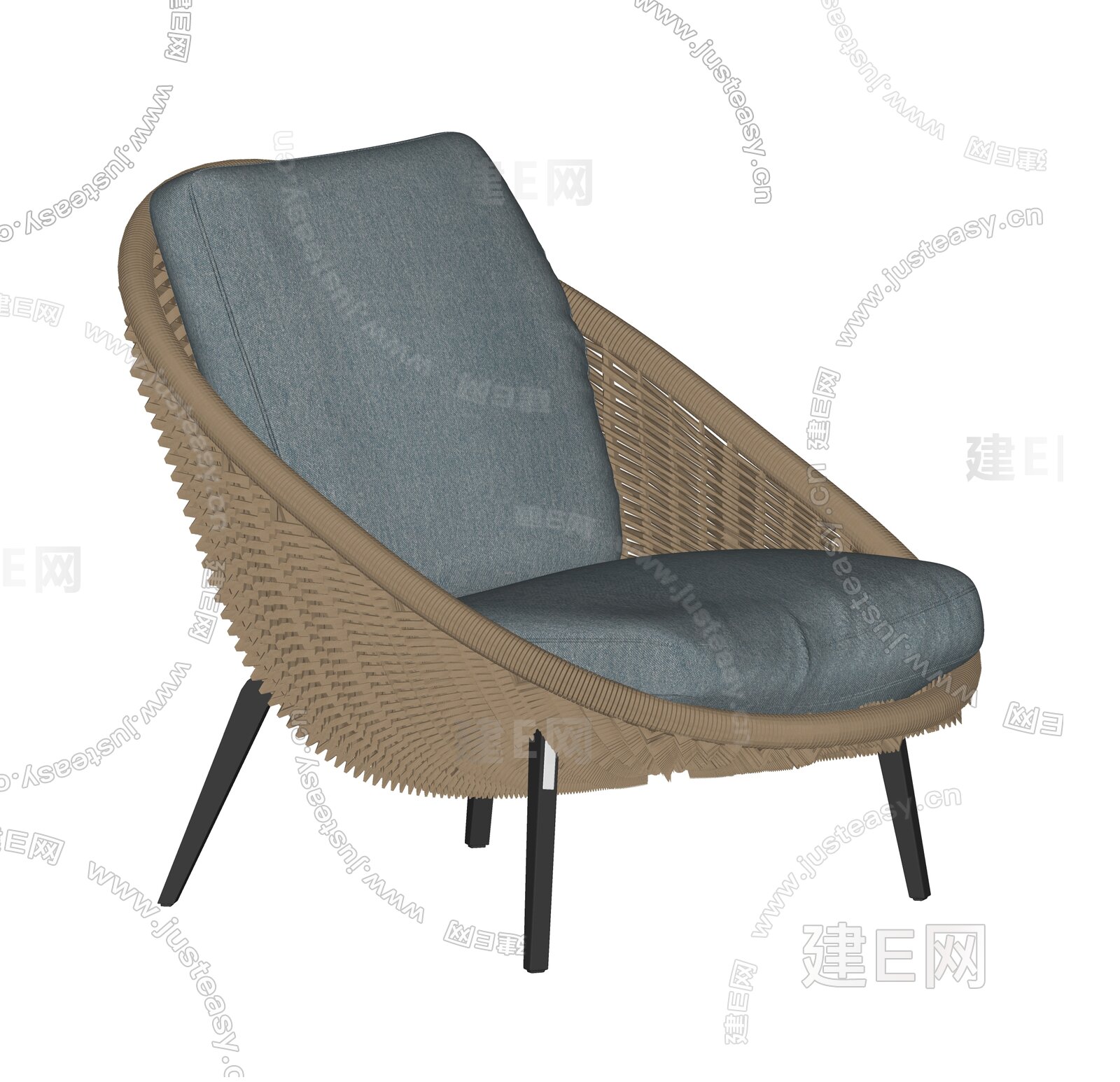 现代休闲椅模型SU模型下载[ID:117326996]_建E室内设计网