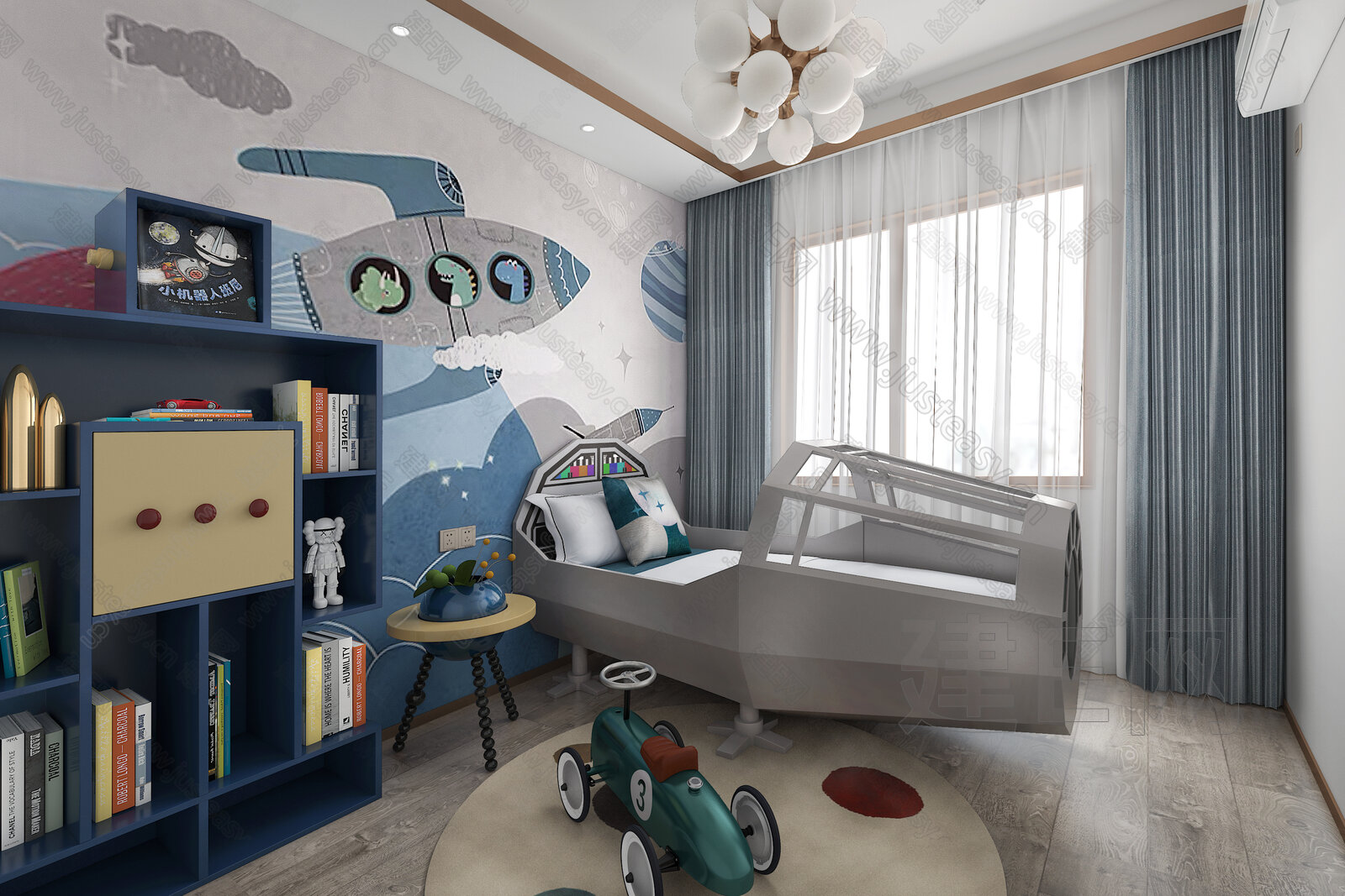 北京玲和步尧空间设计 现代儿童房3d模型