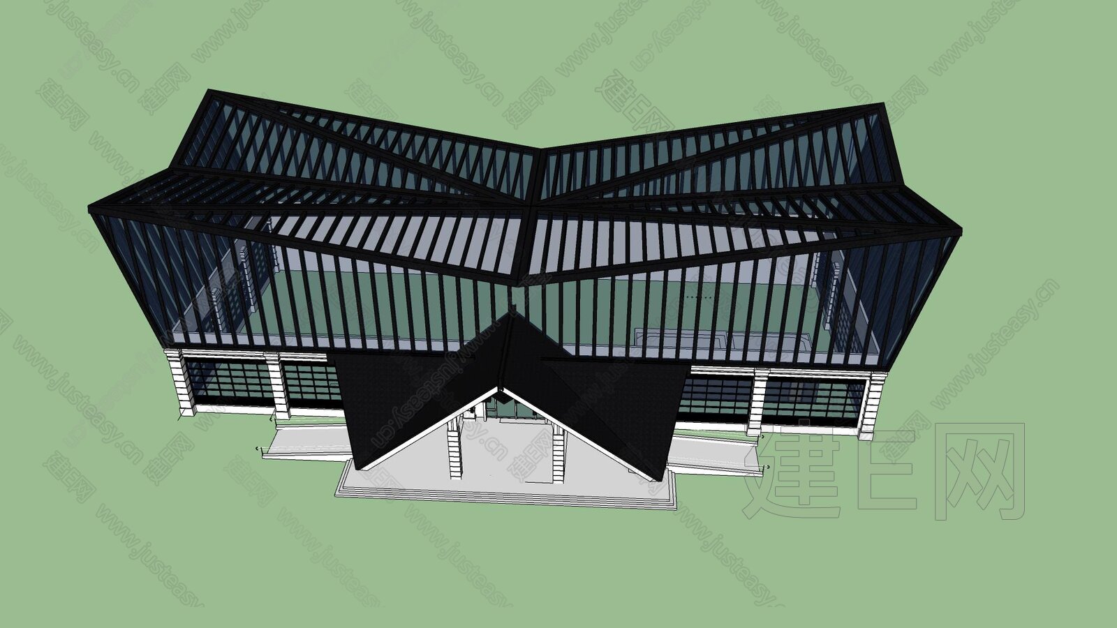 现代博物馆模型SU模型下载[ID:109397130]_建E室内设计网