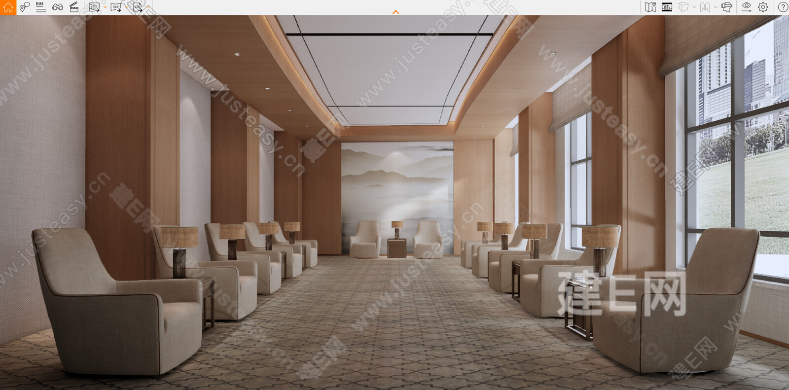 现代接待室模型SU模型下载[ID:109397052]_建E室内设计网
