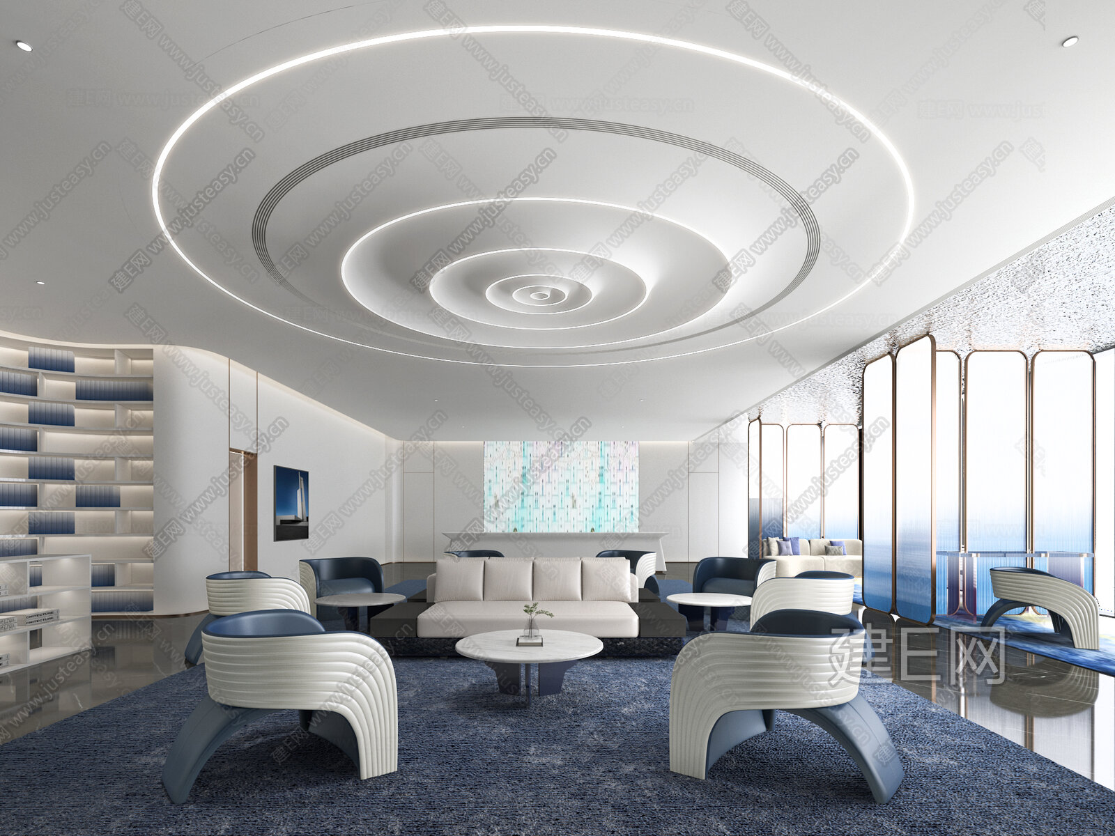 【现代售楼处接待区3d模型】建E网_现代售楼处接待区3d模型下载[ID:103566413]_打造3d现代售楼处接待区模型免费下载平台