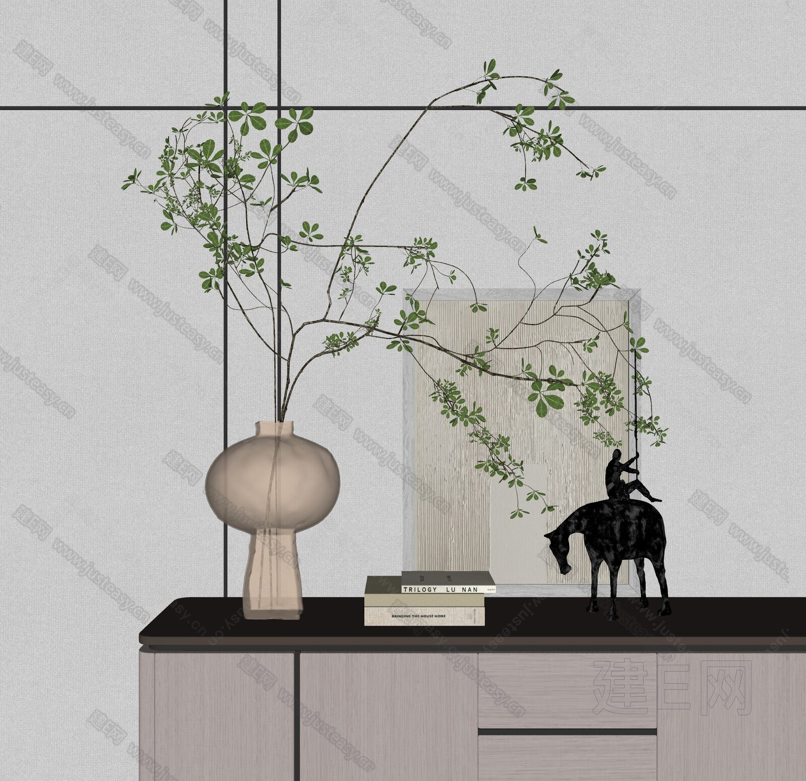 现代摆件模型SU模型下载[ID:109528284]_建E室内设计网