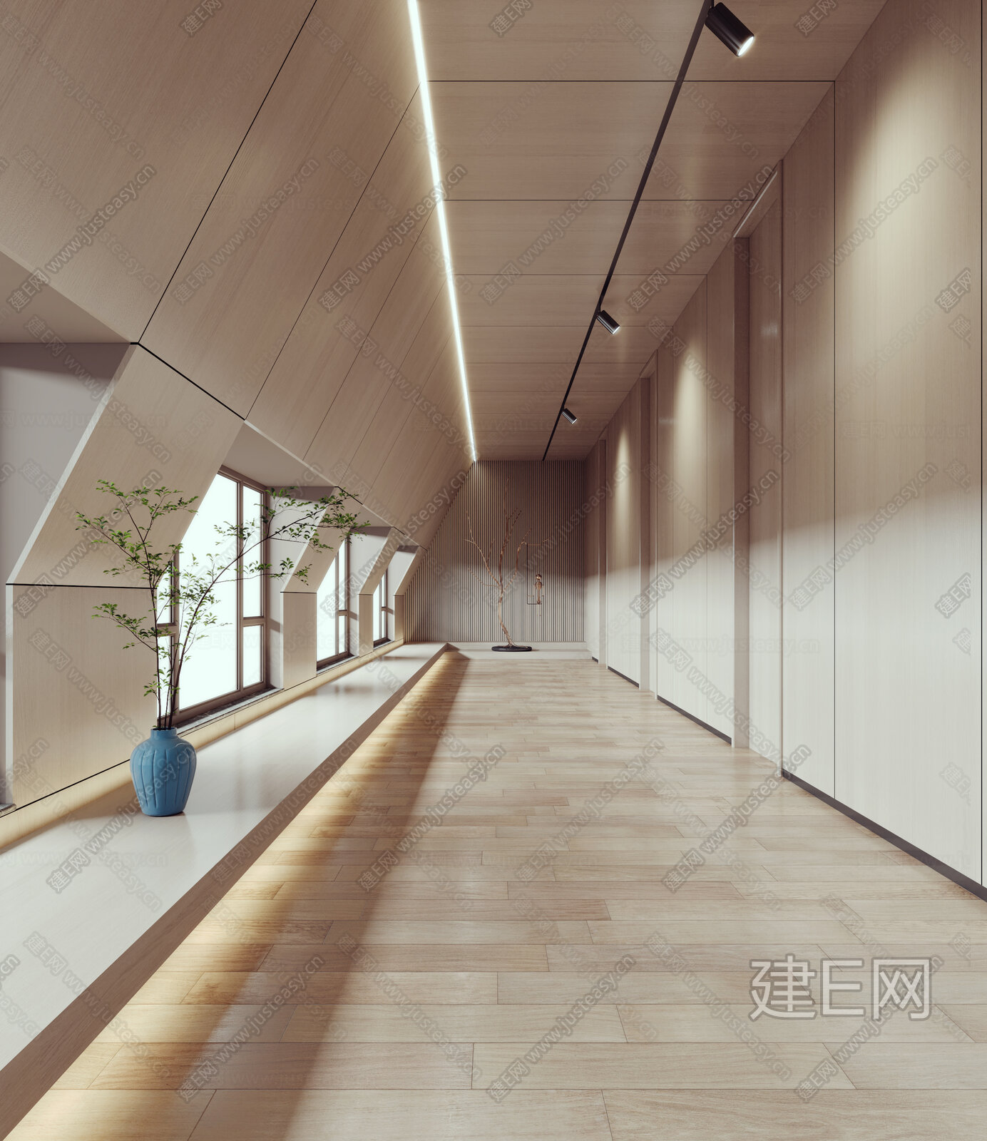 现代过道模型SU模型下载[ID:109790899]_建e网su模型