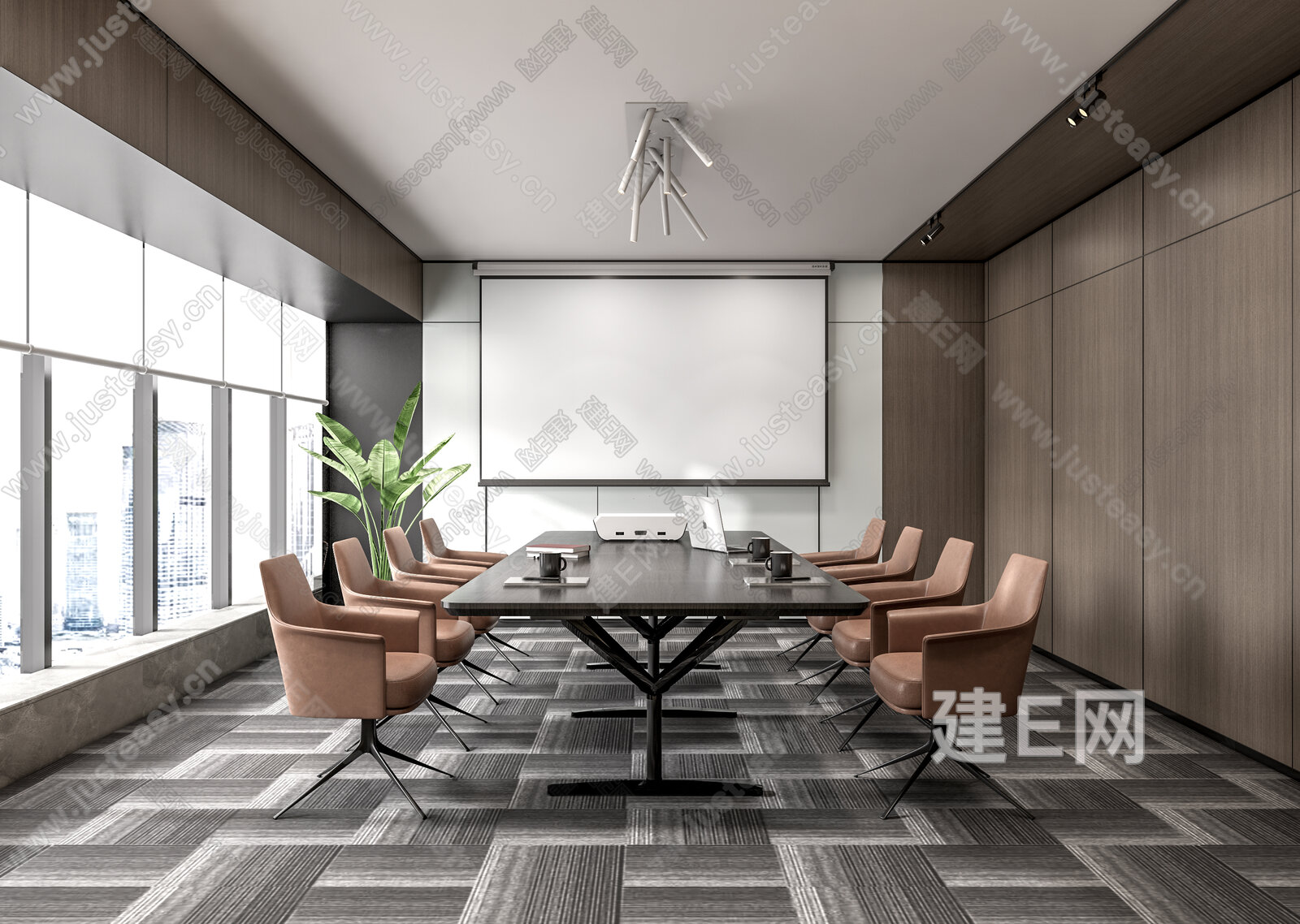 现代会议室 模型SU模型下载[ID:110118031]_建e网su模型
