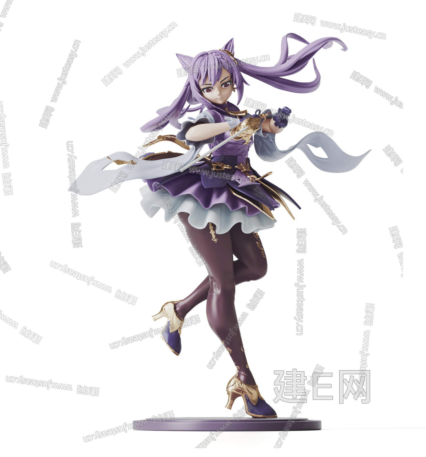 现代原神刻晴模型3d模型下载