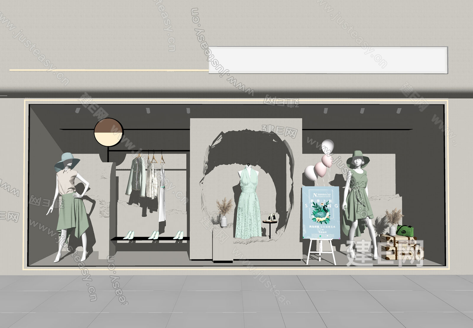 侘寂服装店模型SU模型下载[ID:112084143]_建e网su模型