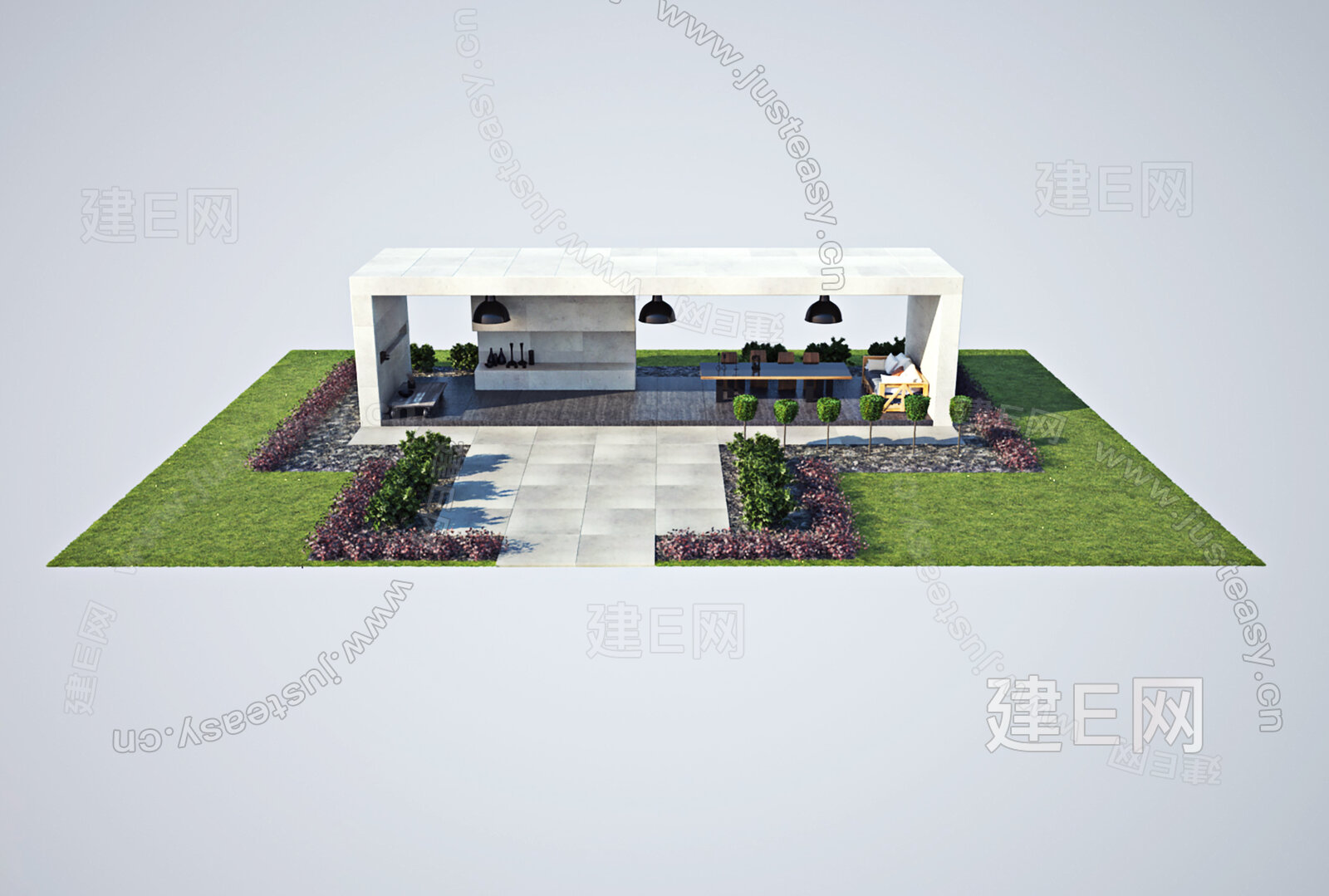 【庭院花园3d模型】建e网_庭院花园3d模型下载[ID:111496222]_打造3d庭院花园模型免费下载平台
