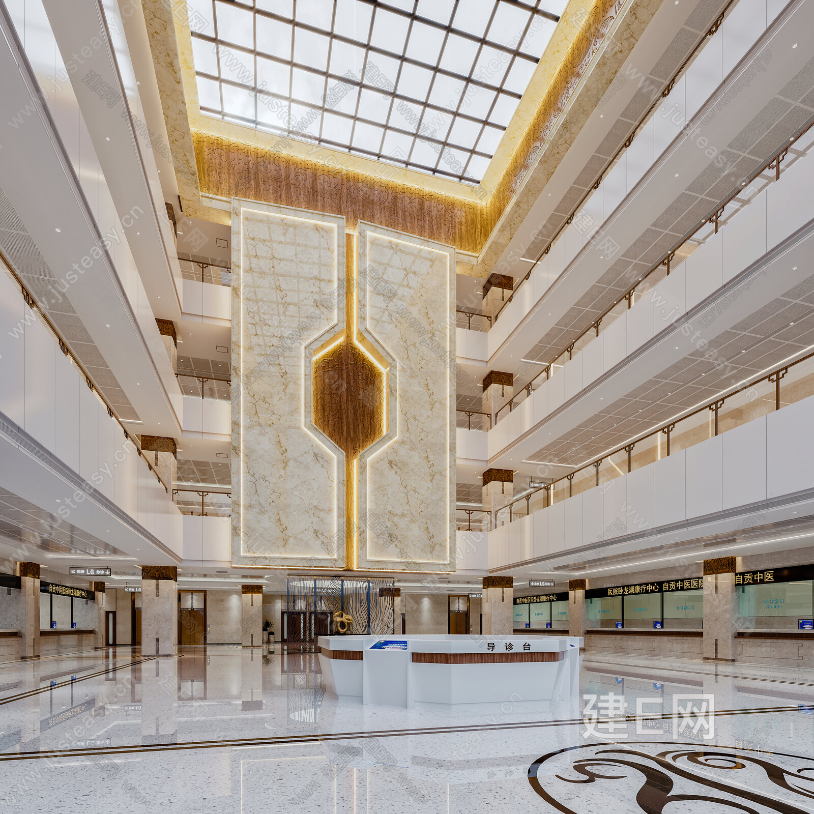 现代医院3d模型下载