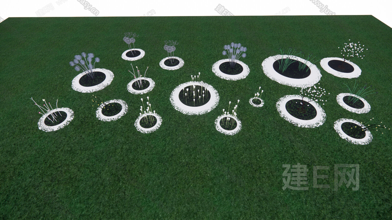 现代简约草坪灯模型SU模型下载[ID:105072546]_建E室内设计网