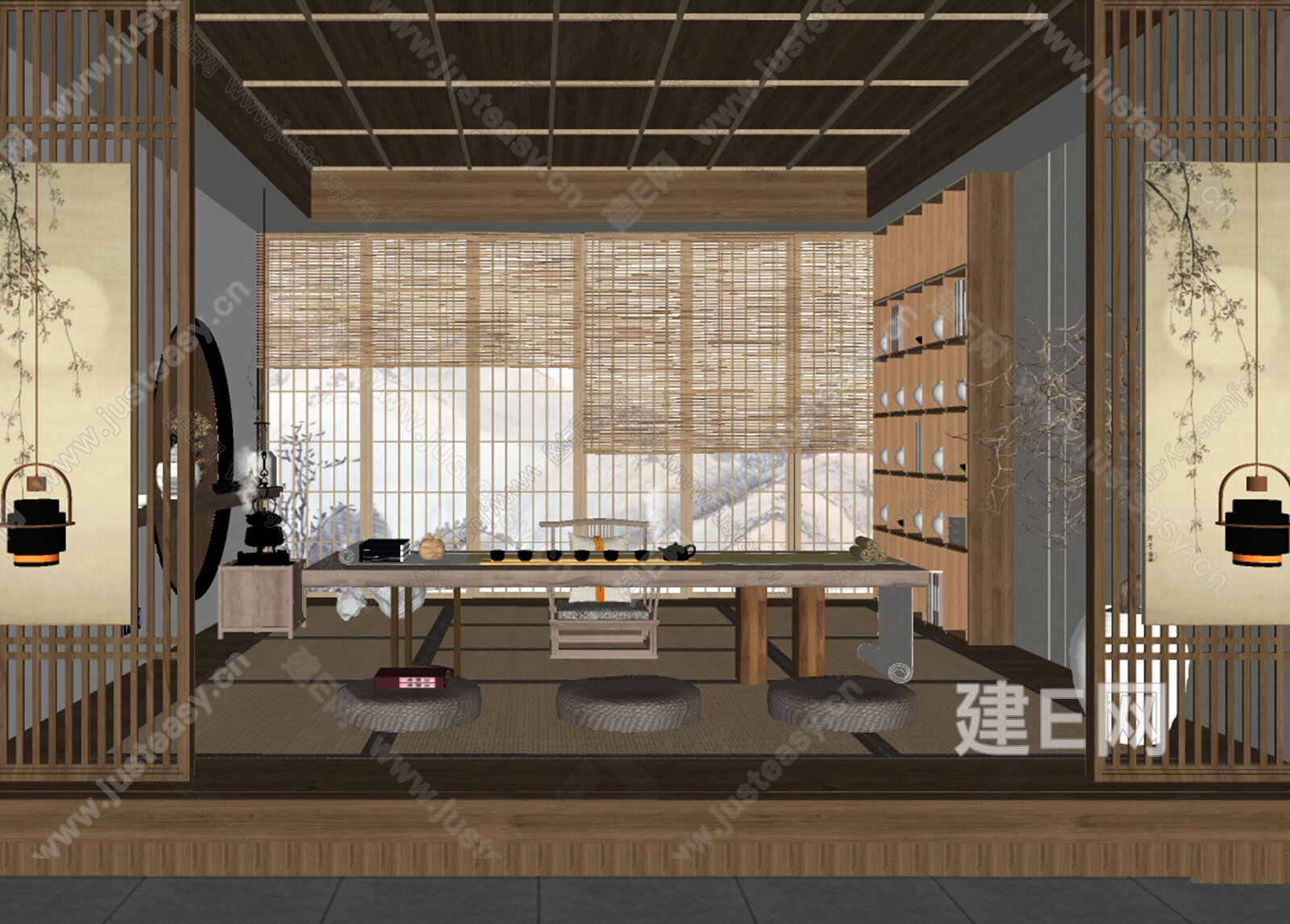日式茶室sketchup模型