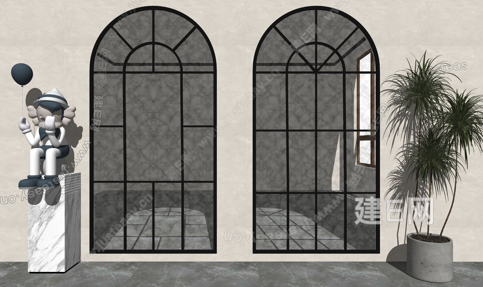 京港亚门窗平开门和圆弧窗安装案例实拍分享-京港亚