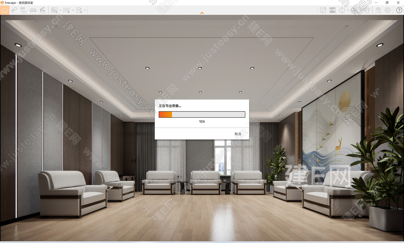 中式贵宾接待室模型SU模型下载[ID:106907520]_建E室内设计网