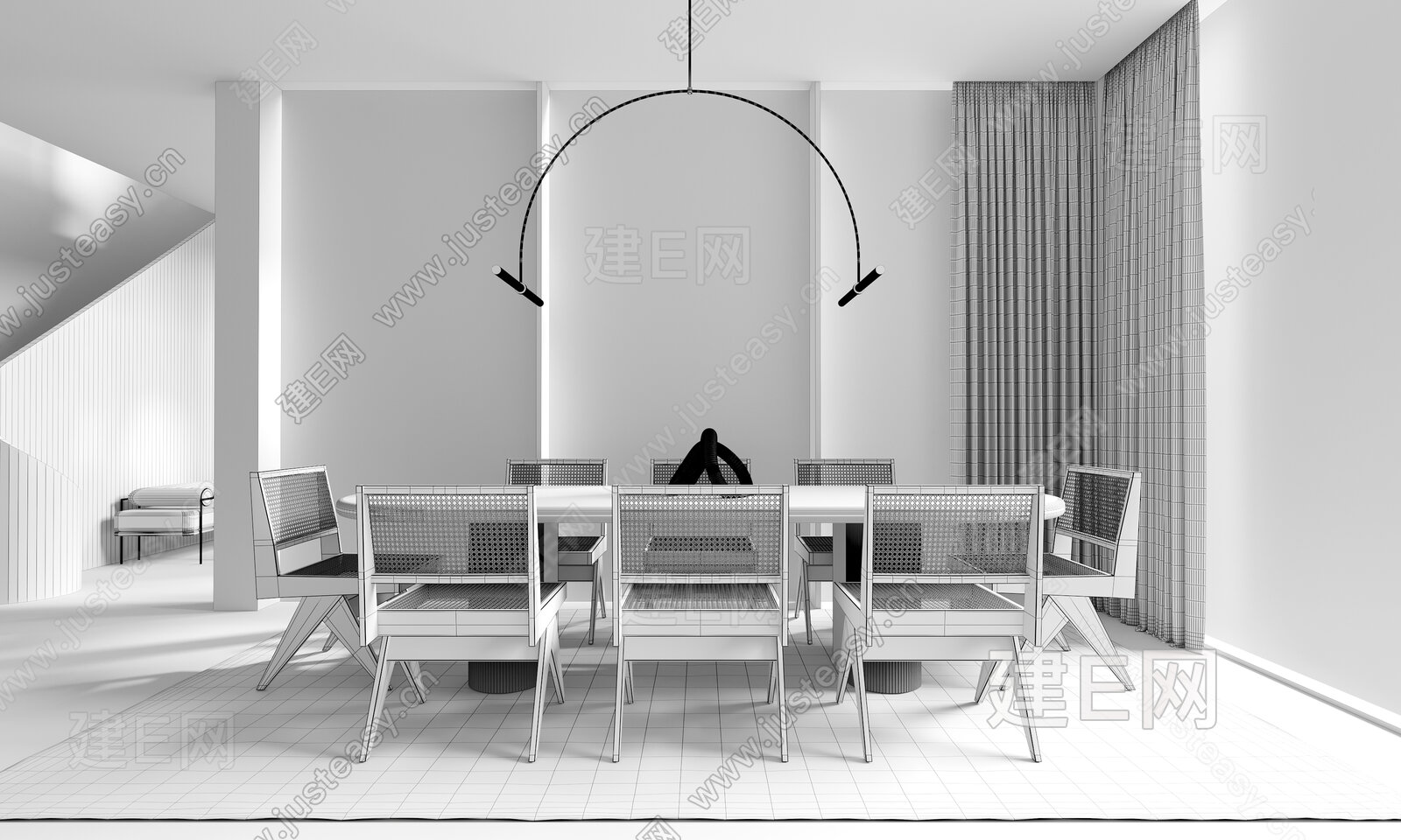 【侘寂风餐厅3d模型】建E网_侘寂风餐厅3d模型下载[ID:101142296]_打造3d侘寂风餐厅模型免费下载平台