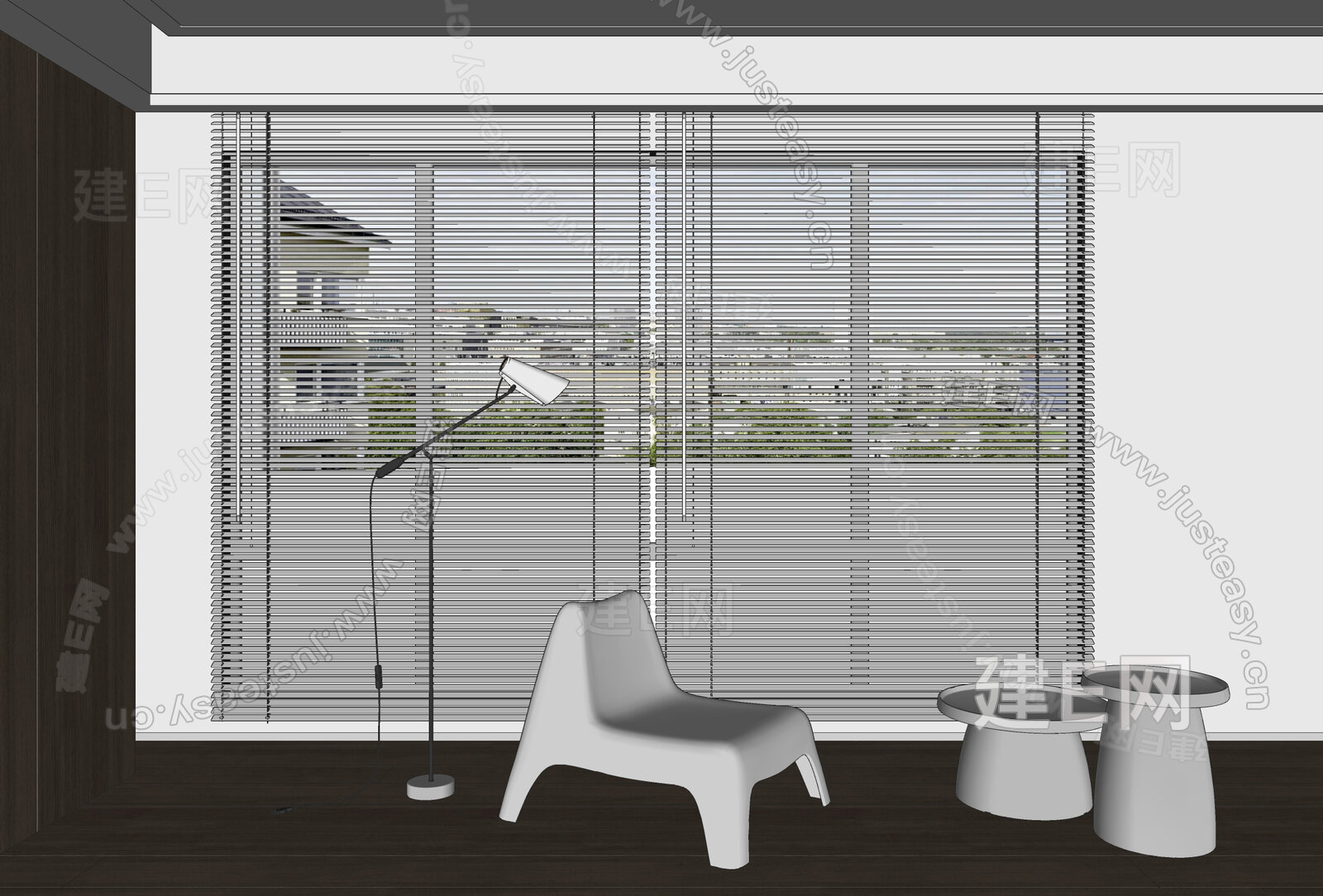 现代百叶帘模型SU模型下载[ID:107366175]_建e网su模型