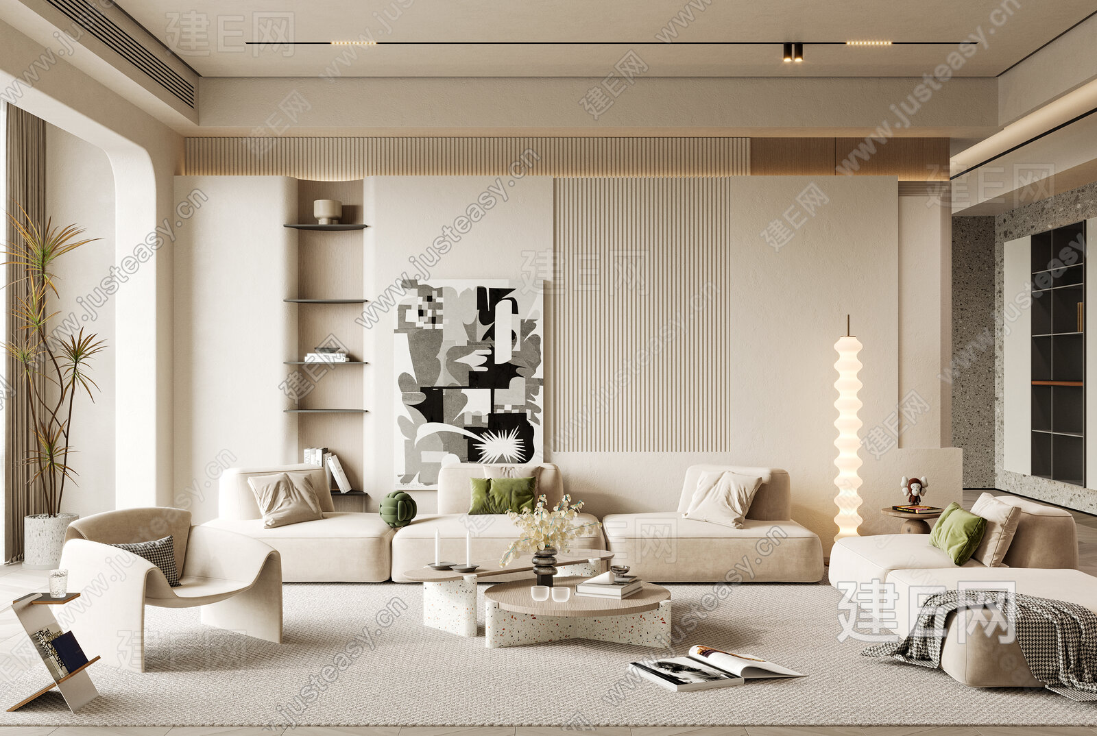 【侘寂风客厅3d模型】建E网_侘寂风客厅3d模型下载[ID:113528671]_打造3d侘寂风客厅模型免费下载平台
