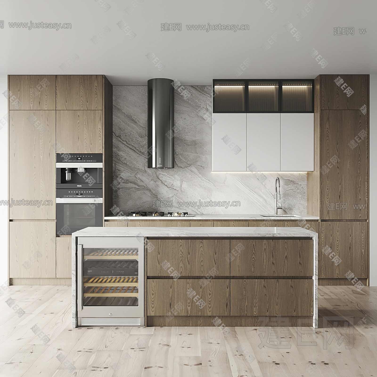 现代橱柜模型SU模型下载[ID:115100387]_建E室内设计网