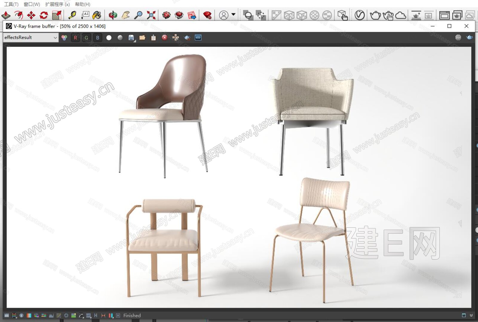 现代餐椅组合sketchup模型