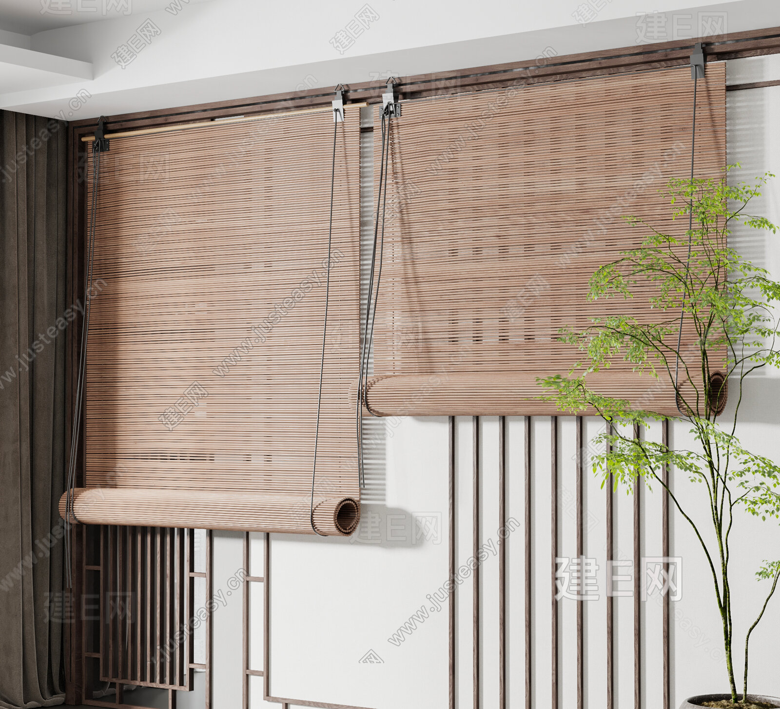 【新中式卷帘隔断3d模型】建e网_新中式卷帘隔断3d模型下载[ID:116674500]_打造3d新中式卷帘隔断模型免费下载平台