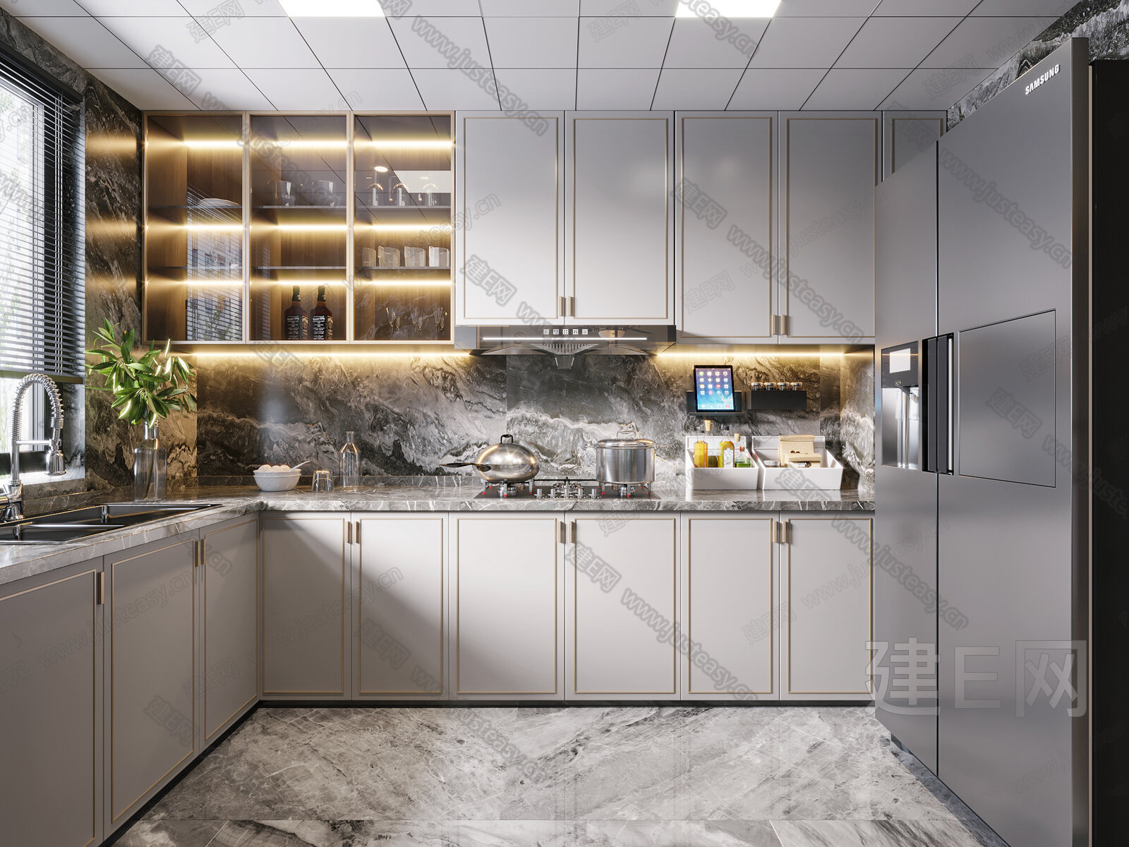 【新中式厨房3d模型】建e网_新中式厨房3d模型下载[ID:110710644]_打造3d新中式厨房模型免费下载平台