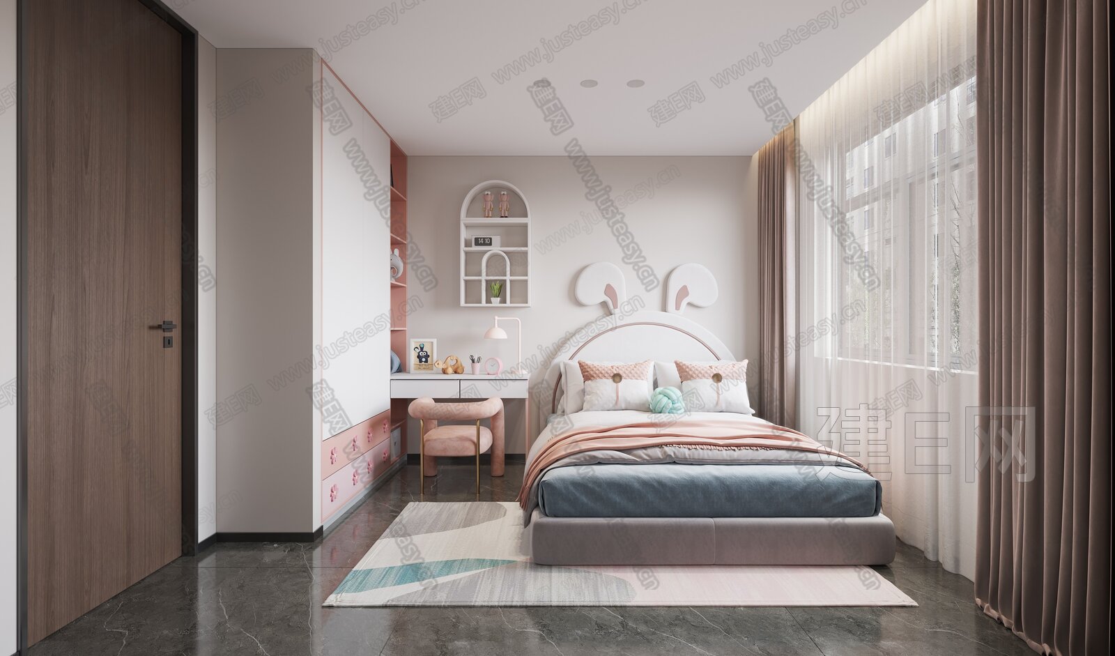 现代卧室3d模型下载