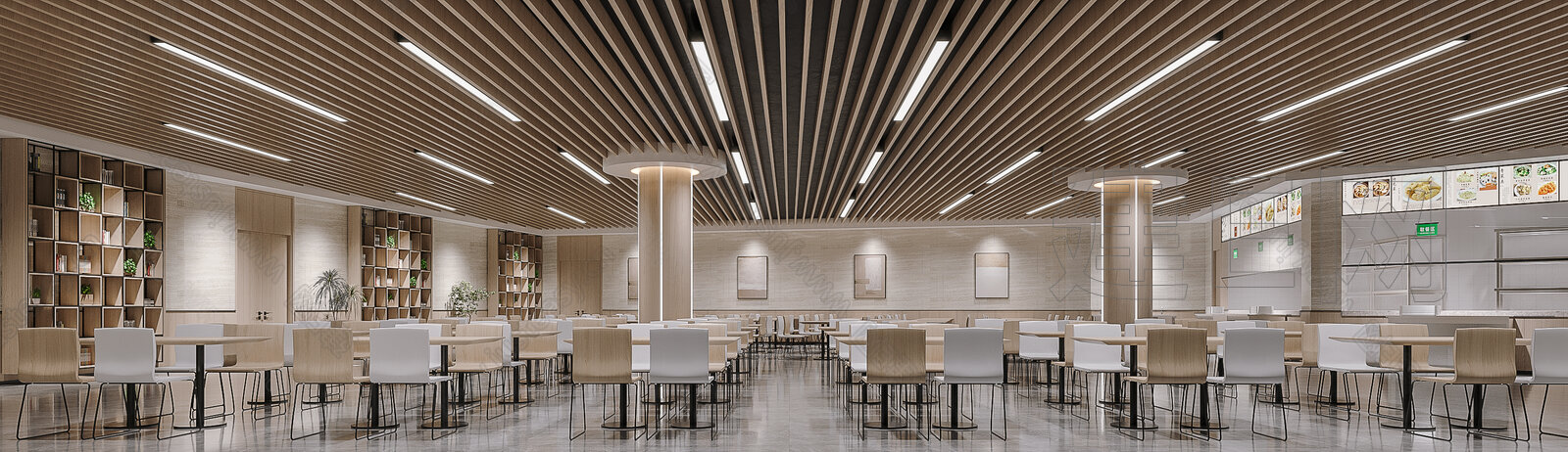 现代食堂大厅3d模型下载