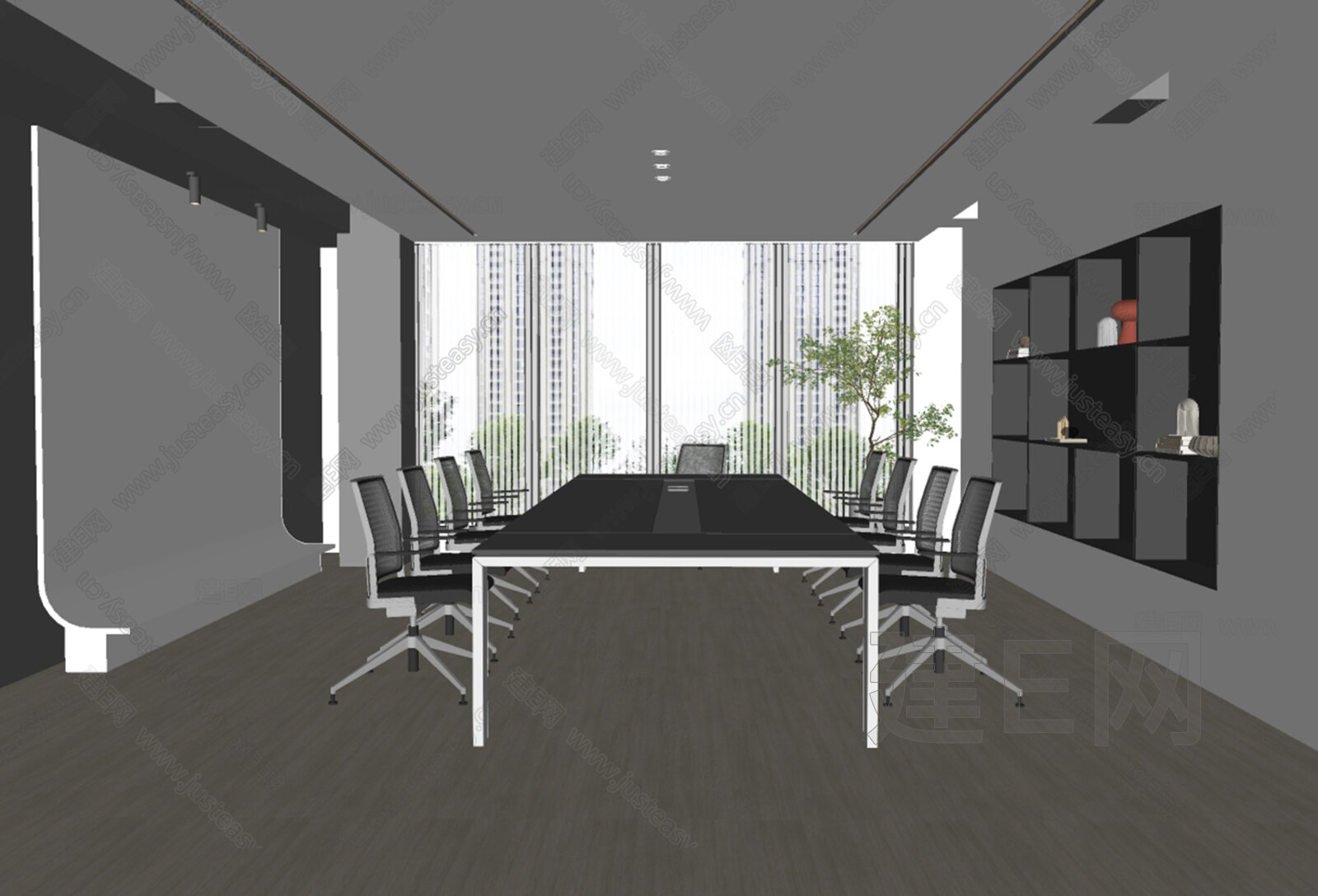 现代会议室模型SU模型下载[ID:103565068]_建e网su模型