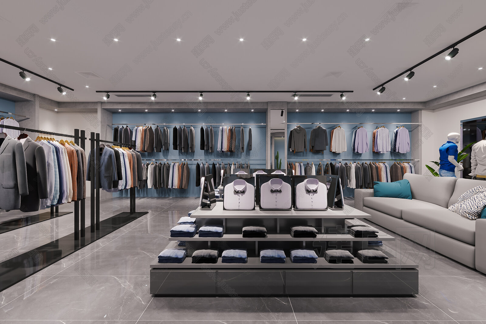 现代服装店3d模型下载