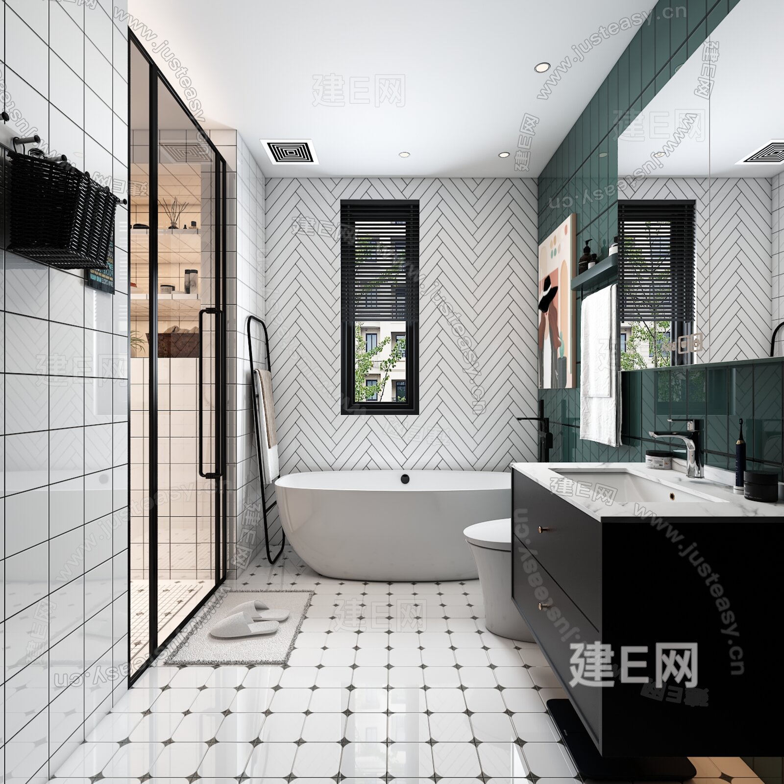 北欧卫生间3d模型下载