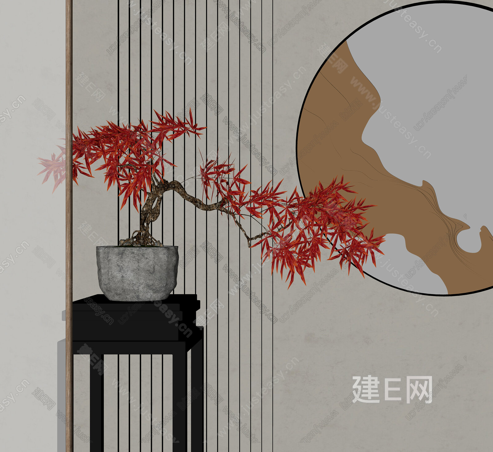 新中式盆栽盆景sketchup模型