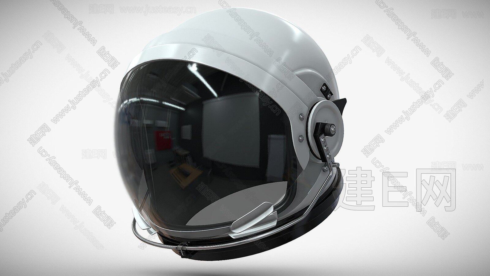 现代宇航员头盔3d模型下载