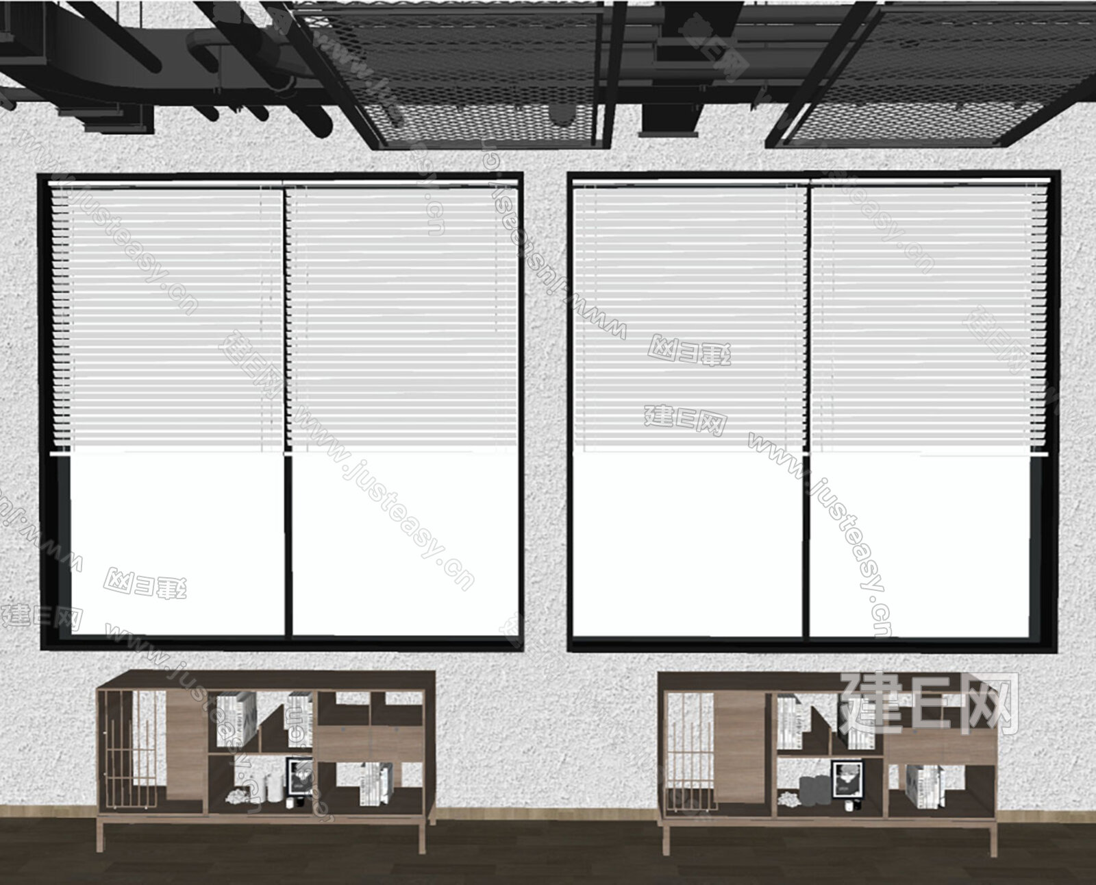 现代百叶帘模型SU模型下载[ID:103434071]_建e网su模型