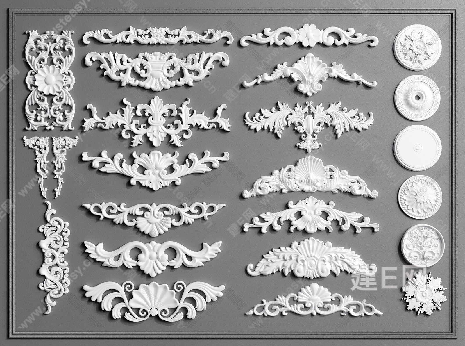 歐式石膏雕花 3d模型下載_3d歐式石膏雕花 模型下載_3d歐式石膏雕花 m