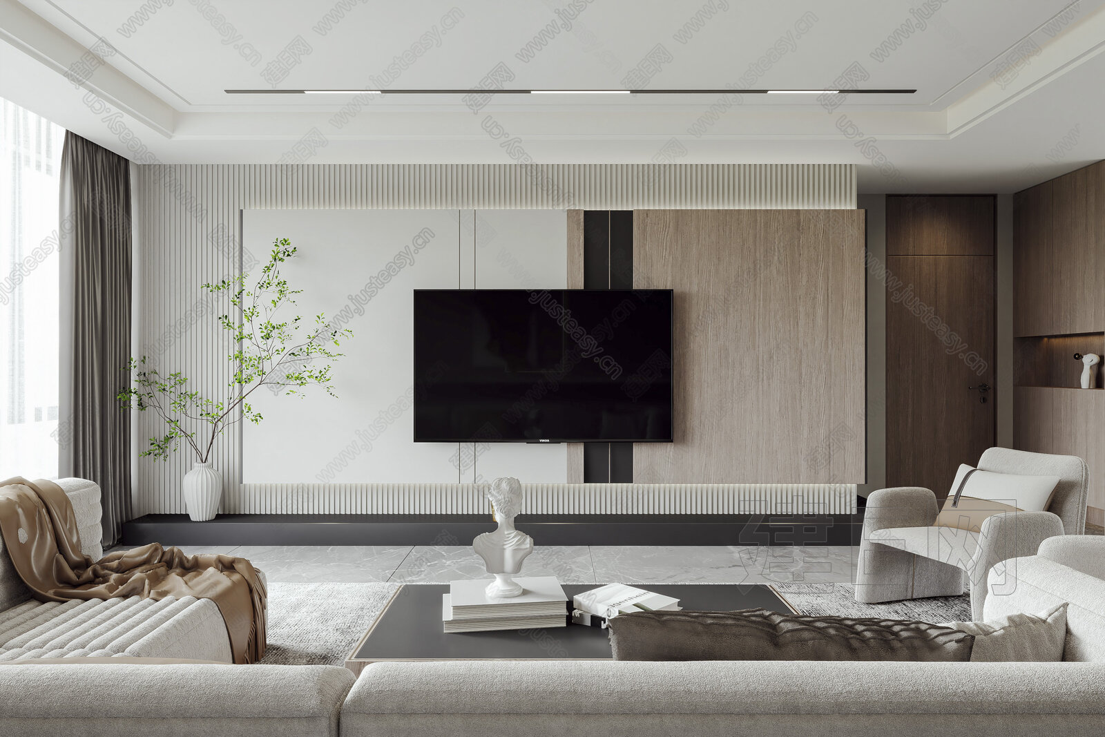 【现代轻奢客厅3d模型】建E网_现代轻奢客厅3d模型下载[ID:106057419]_打造3d现代轻奢客厅模型免费下载平台