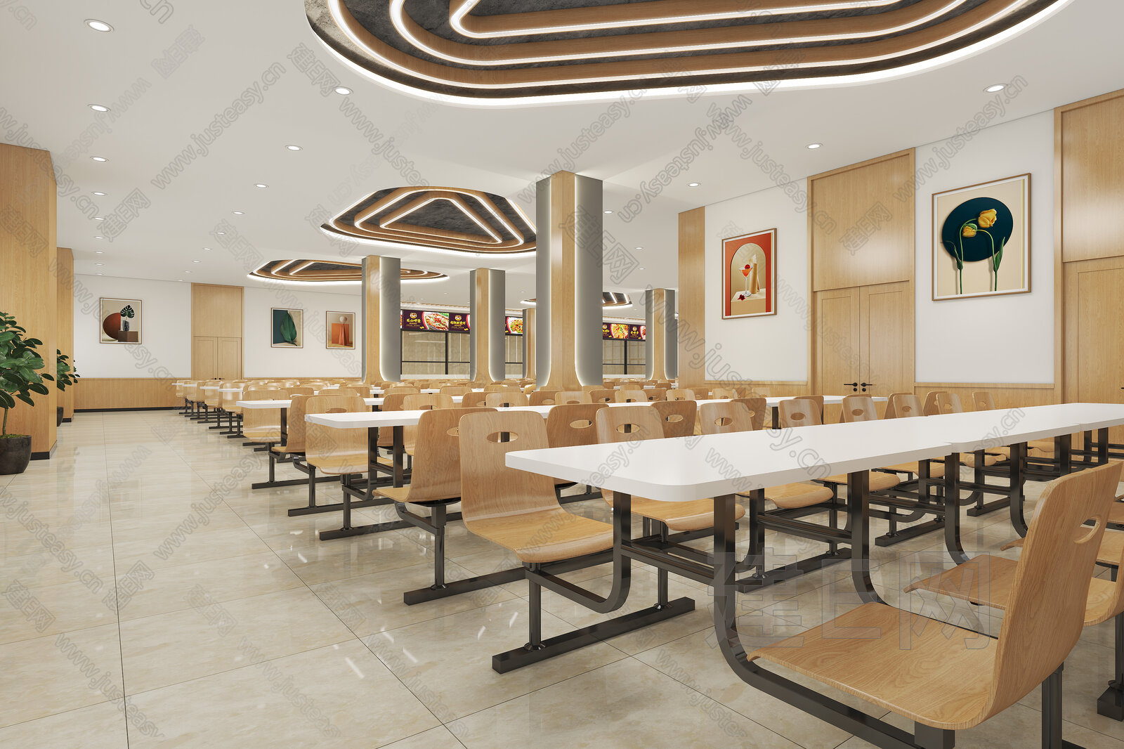 【现代食堂3d模型】建e网_现代食堂3d模型下载[ID:106647206]_打造3d现代食堂模型免费下载平台