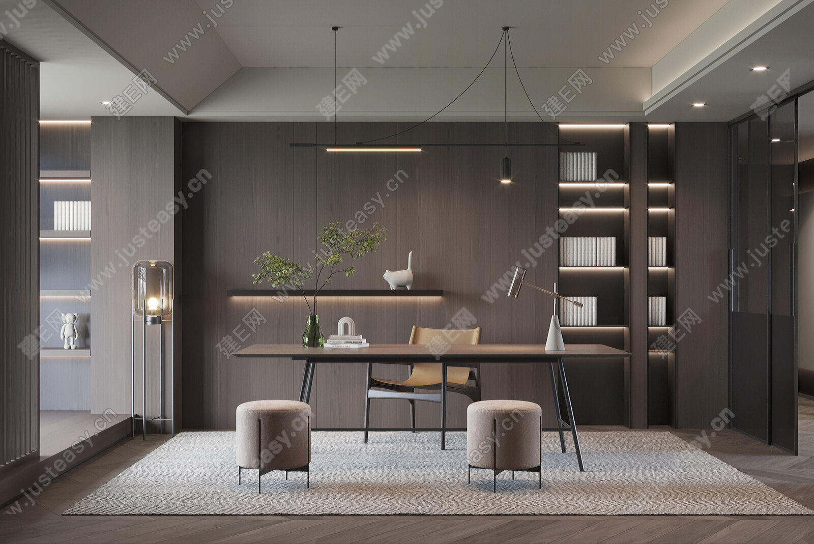 【现代书房3d模型】建e网_现代书房3d模型下载[ID:107237048]_打造3d现代书房模型免费下载平台