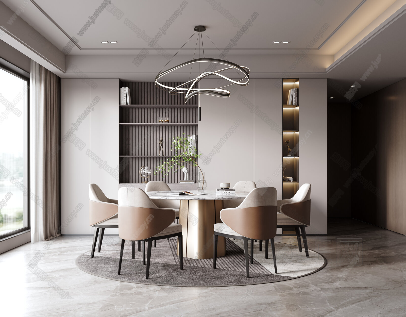 现代餐厅模型SU模型下载[ID:114247399]_建E室内设计网