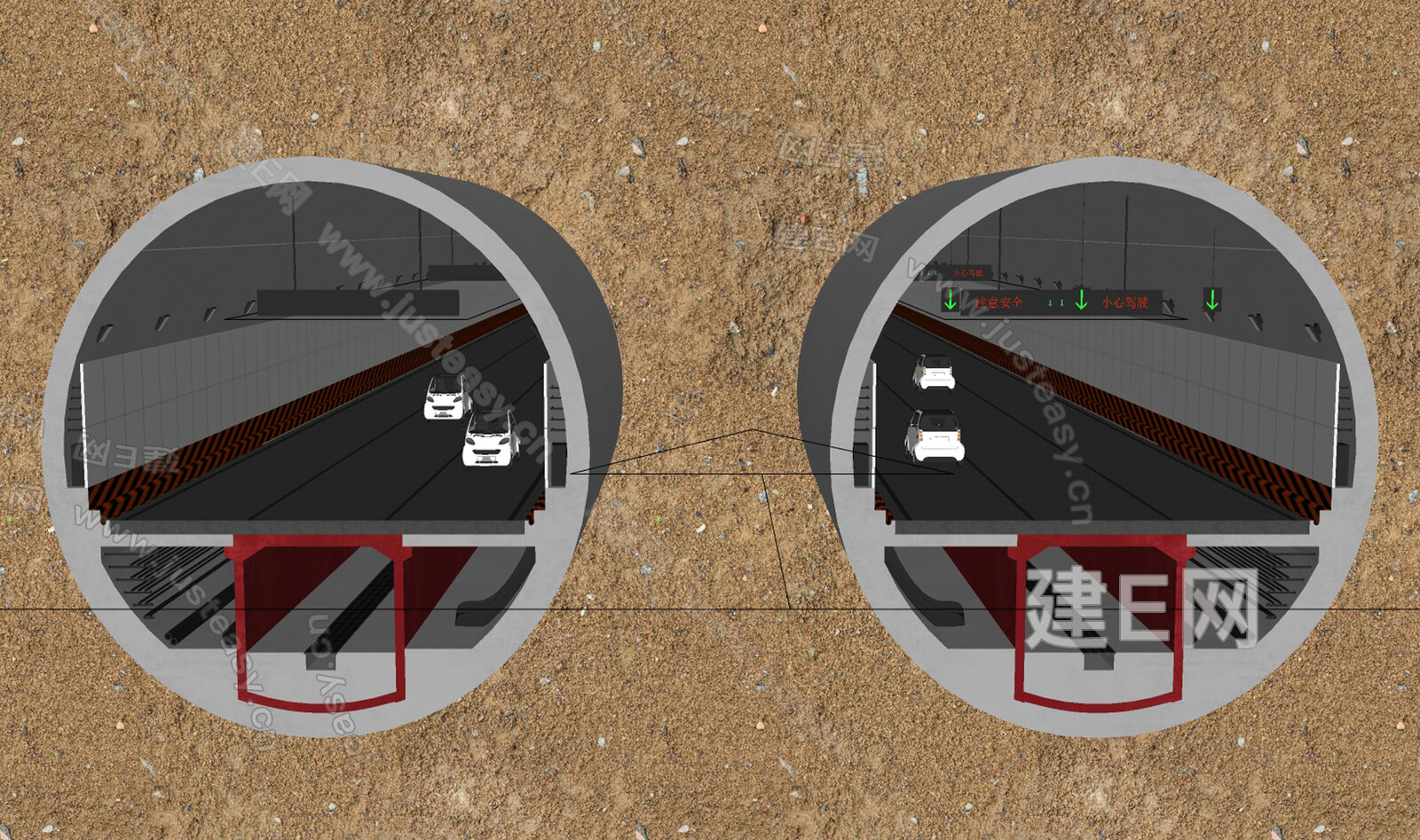 现代隧道 sketchup模型
