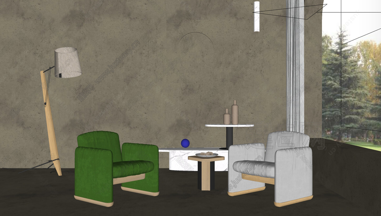 休闲沙发椅sketchup模型