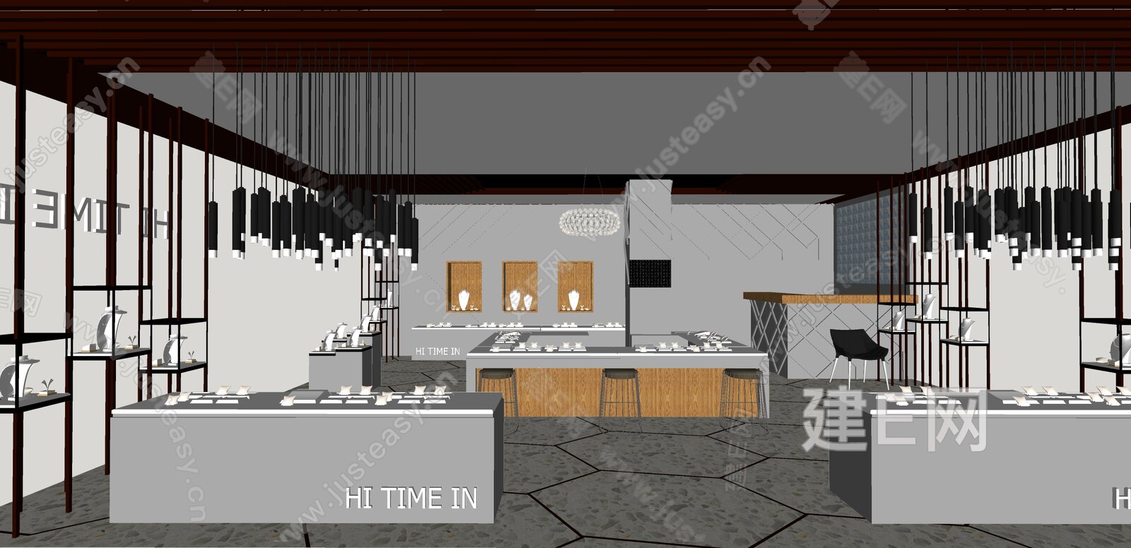现代珠宝首饰店模型SU模型下载[ID:113985468]_建e网su模型
