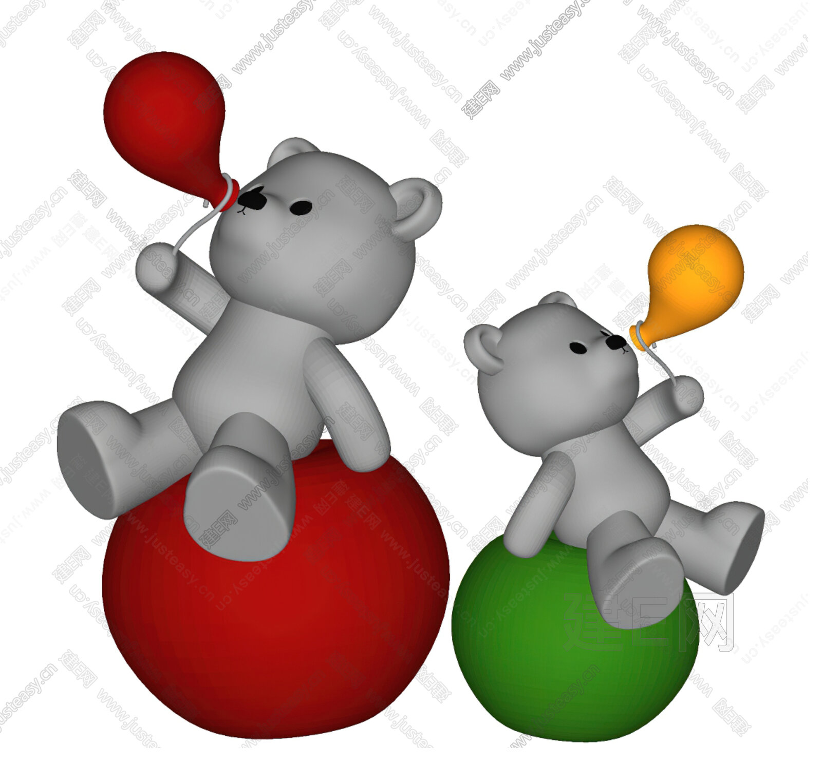 可爱的玩具熊拿着心气球的夫妇图片免费下载-5071421195-千图网Pro