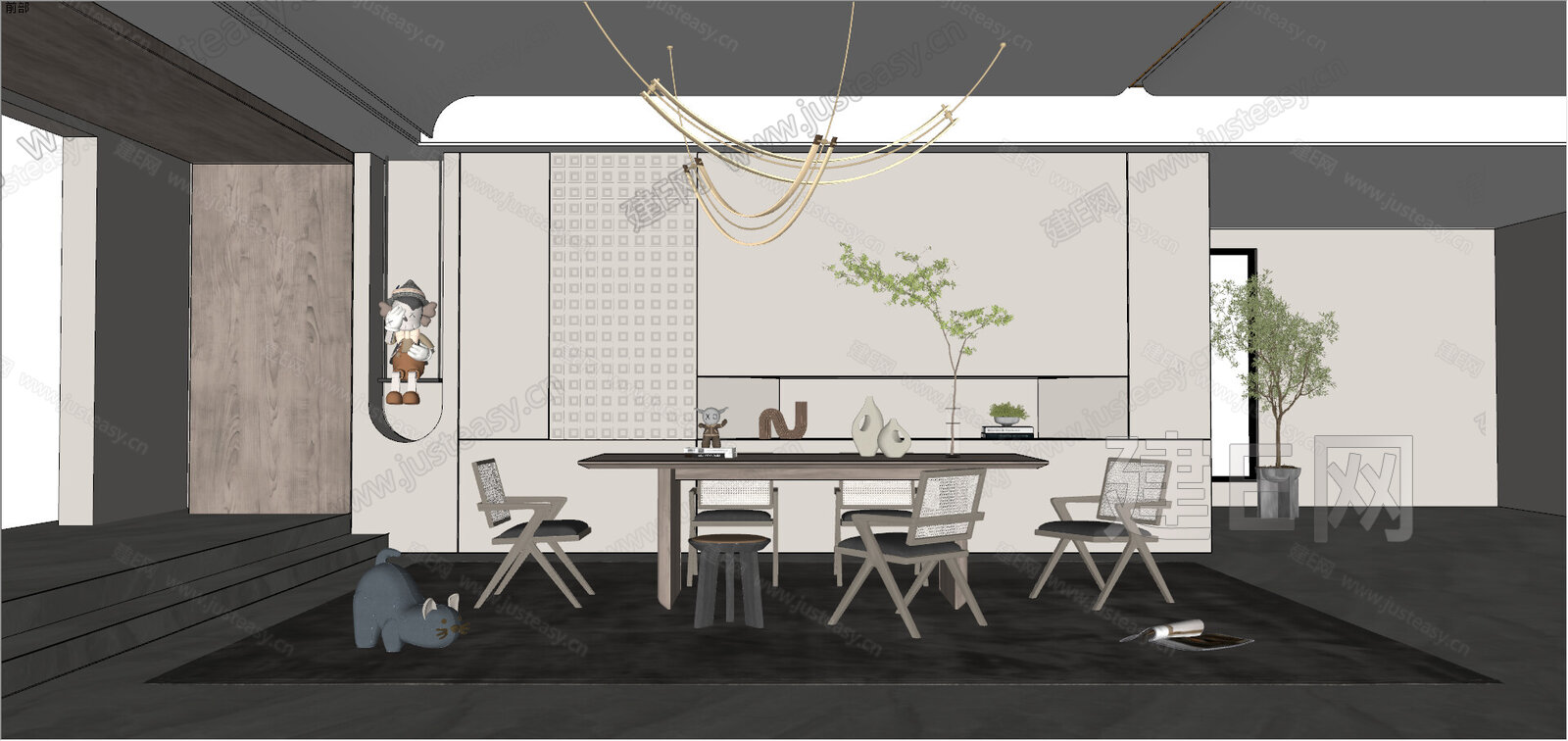 现代餐厅模型SU模型下载[ID:115099501]_建e网su模型