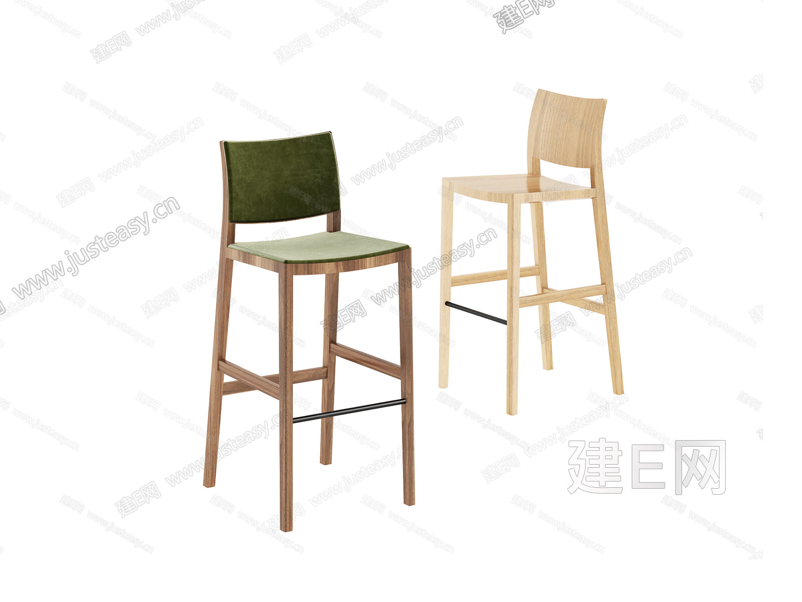 duos 现代吧椅3d模型