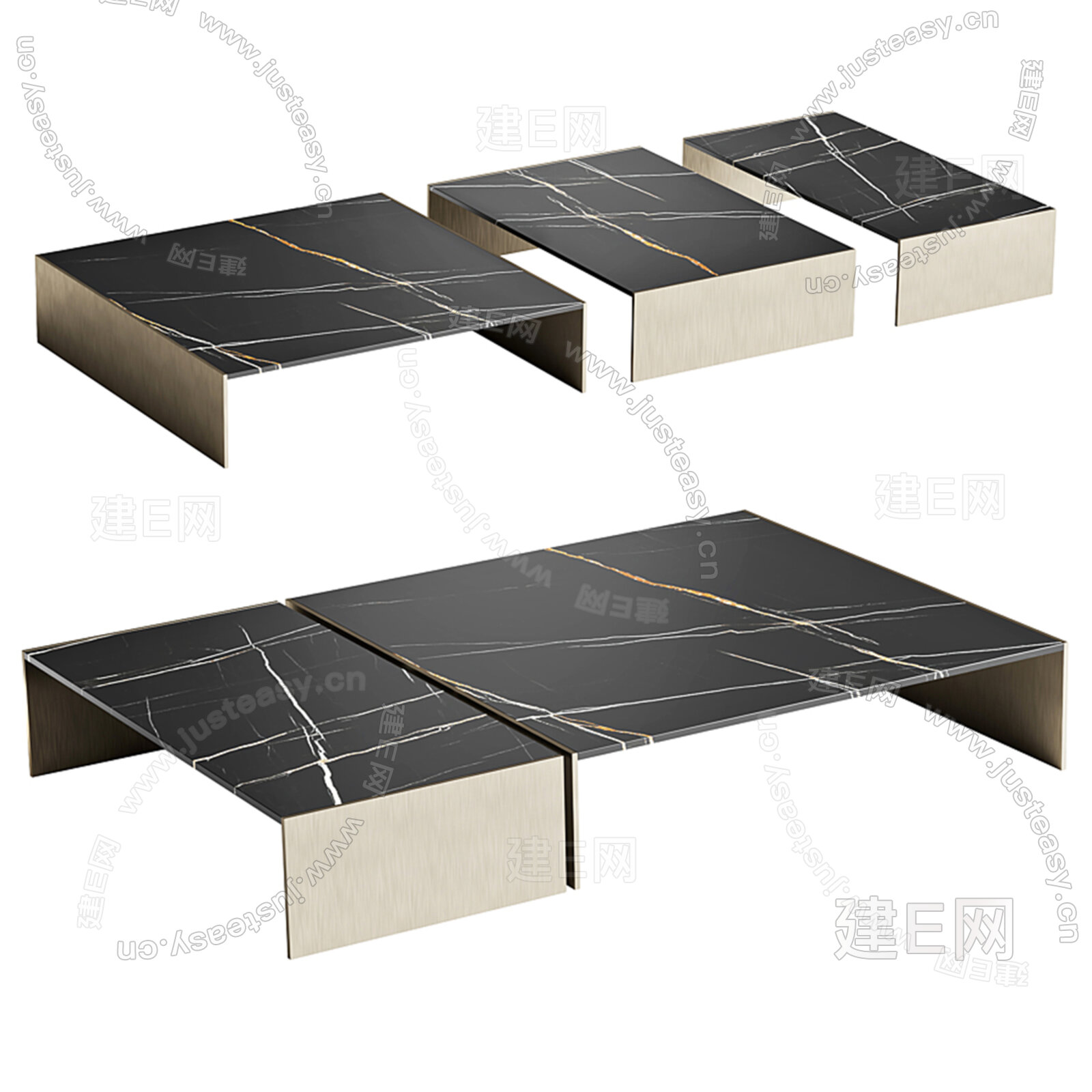 Minotti 现代茶几 大理石模型SU模型下载[ID:104614282]_建e网su模型