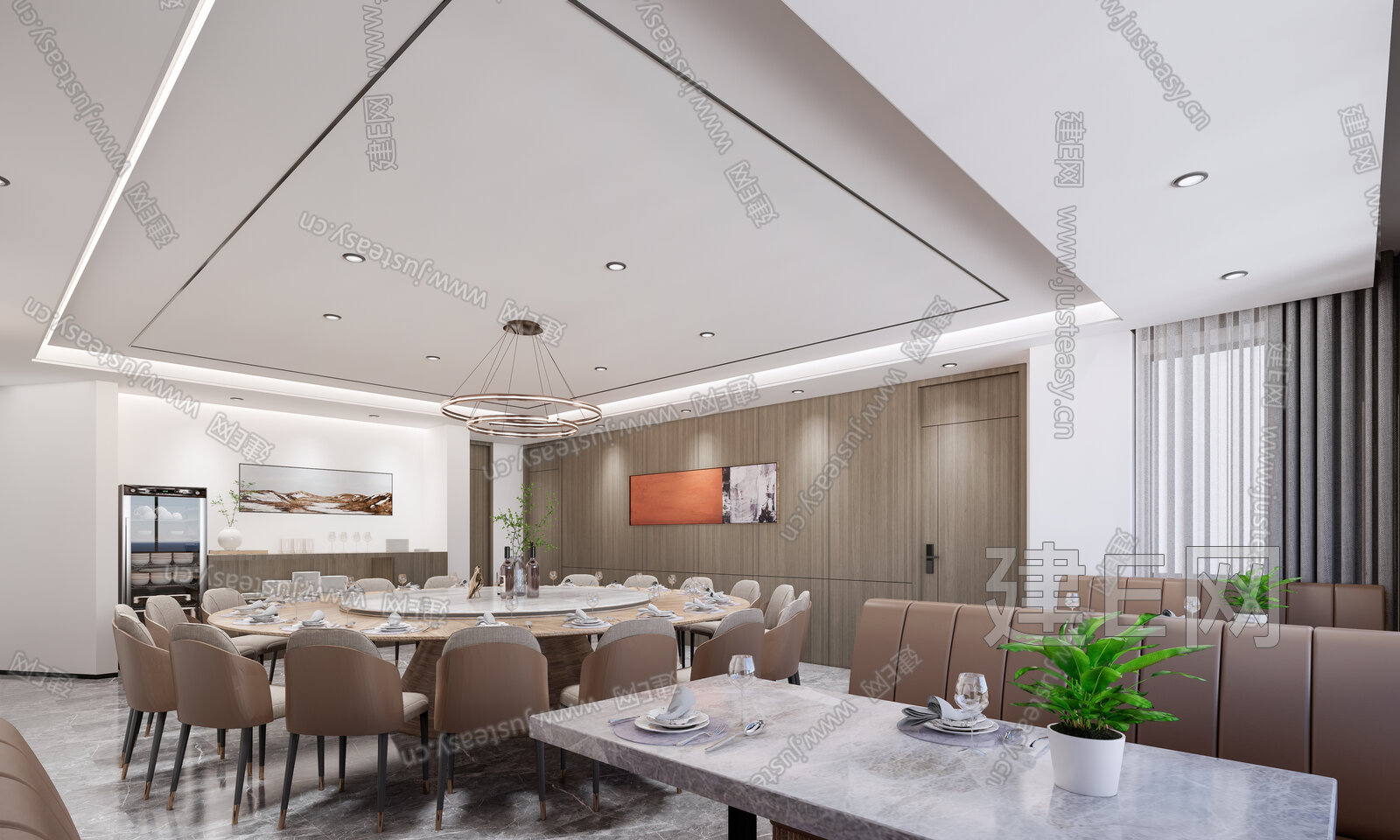 现代餐厅模型SU模型下载[ID:116213559]_建e网su模型