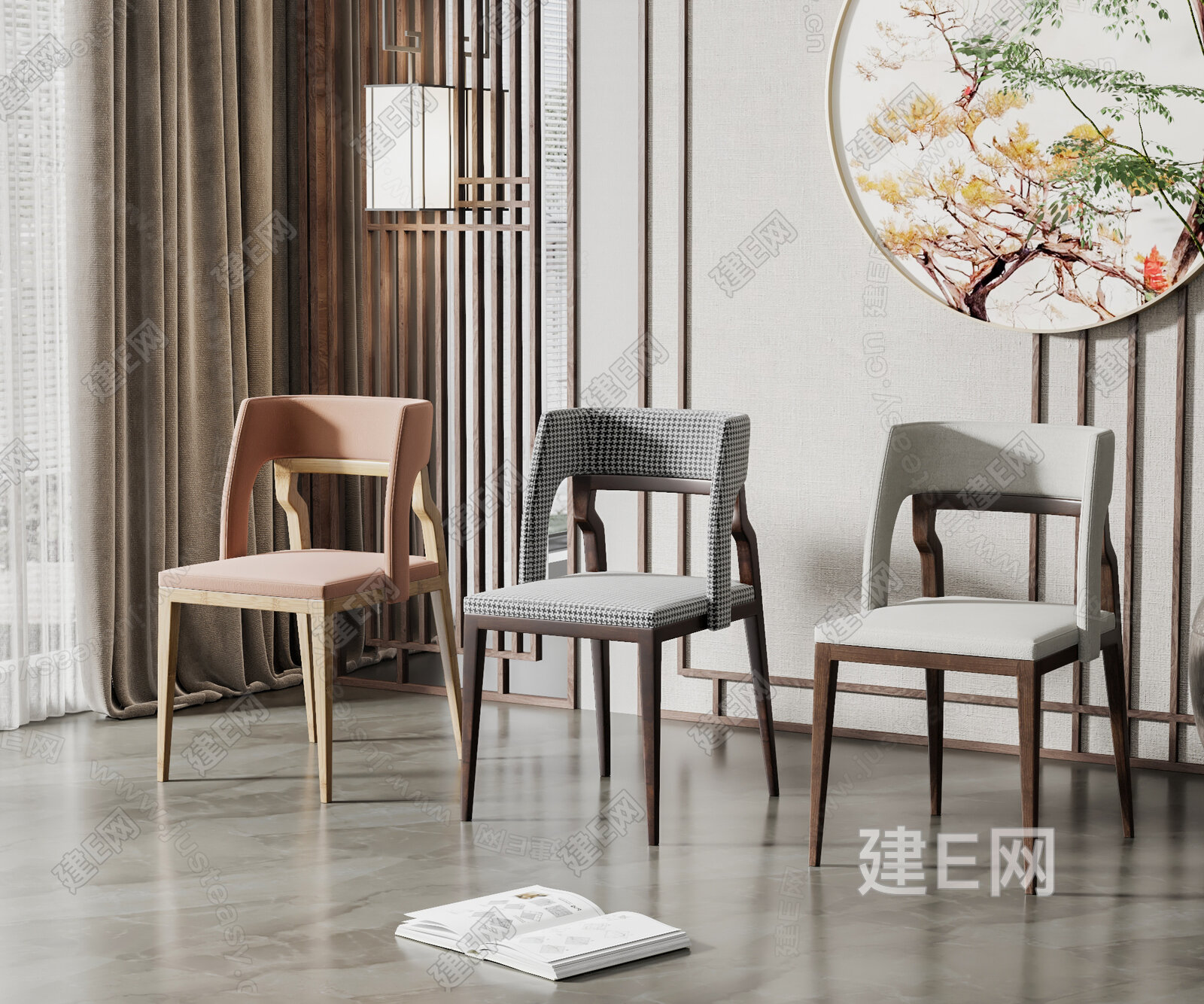 新中式单椅3d模型