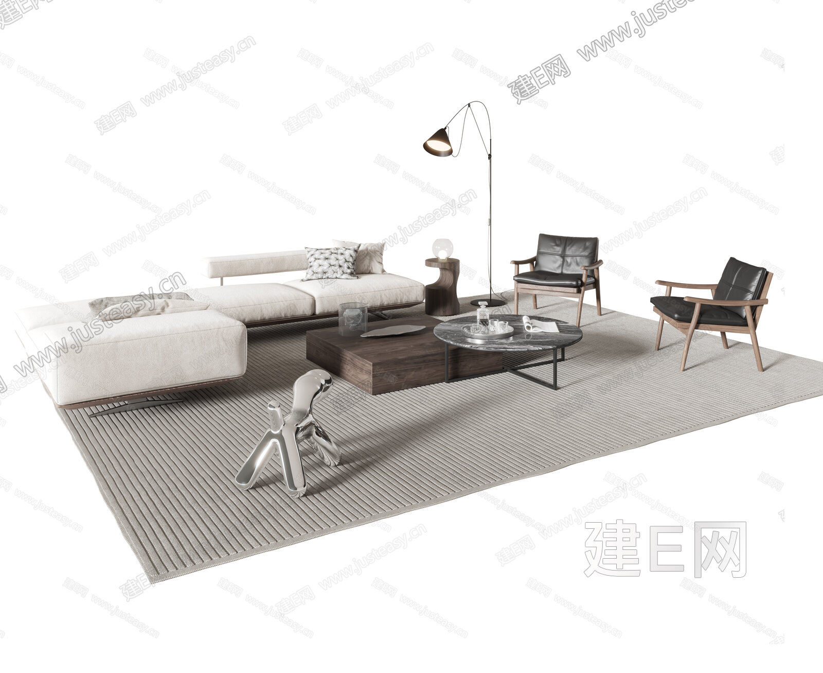 现代沙发茶几组合sketchup模型