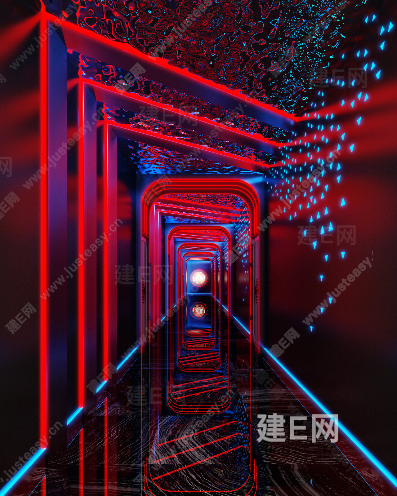 【现代ktv过道3d模型】建e网_现代ktv过道3d模型下载[ID:105206101]_打造3d现代ktv过道模型免费下载平台