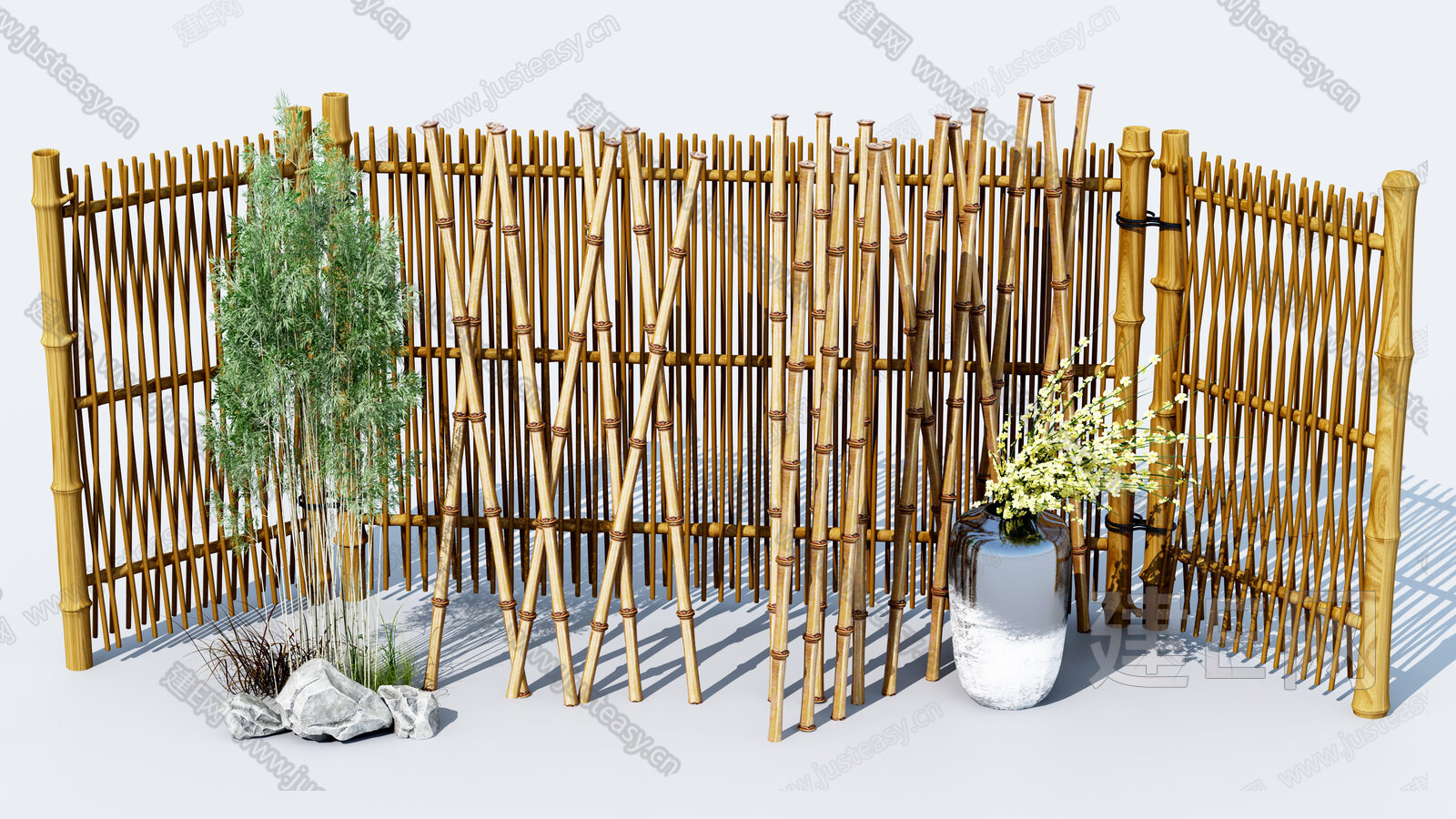 厂家直销花园竹篱笆围栏白竹网格篱笆竹爬藤网竹园林护栏小区围栏-阿里巴巴